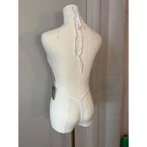 Hustler Hollywood Fair Isle Deep-V Bodysuit – One Size – Holiday Lingerie